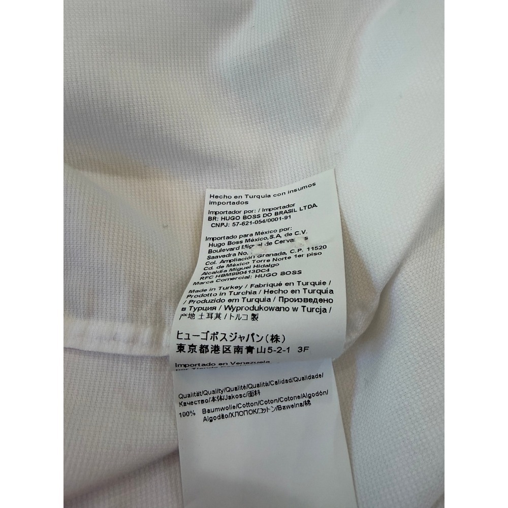 Hugo Boss Men's Dress Shirt Regular Fit White Organic Cotton Size 39 / 15.5 - Picture 9 of 11